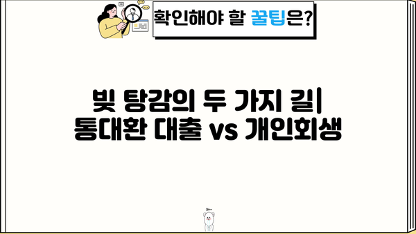 직장인, 통대환 대출 vs 개인회생| 어떤 선택이 현명할까요? | 신청 자격, 절차, 장단점 비교 분석