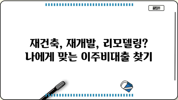 국민은행 재건축/재개발/리모델링 조합원 이주비대출 상품 상세 안내 | 조건, 금리, 신청방법, 성공 전략