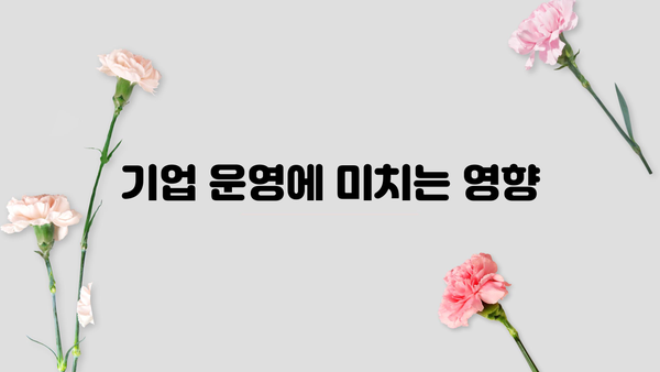 기업 운영에 미치는 영향