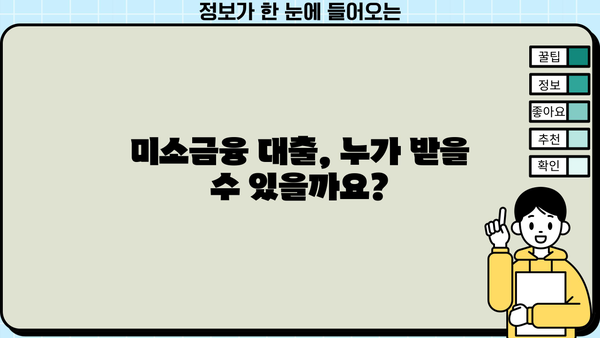 미소금융 대출, 자격부터 신청까지 완벽 가이드 | 금리, 한도, 종류, 신청방법 총정리