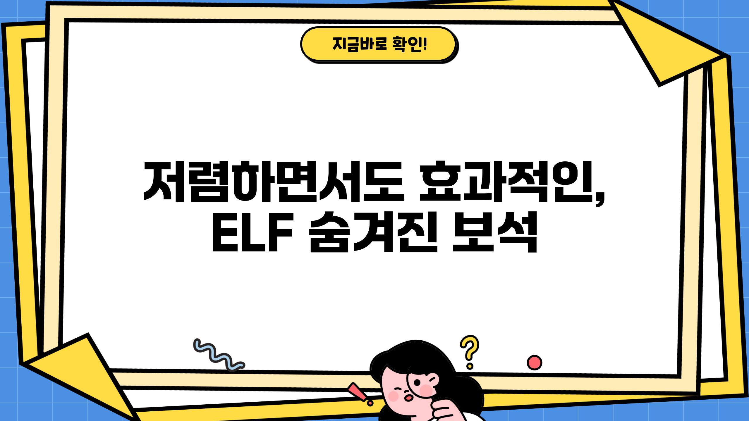 저렴하면서도 효과적인, ELF 숨겨진 보석