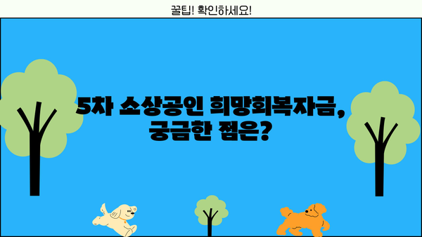 5차 소상공인 희망회복자금, 확인 및 지급 안내 | 신청 자격, 지급 기준, 신청 방법, FAQ