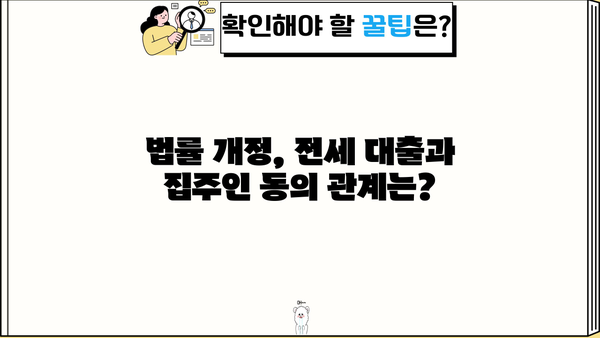 전세 대출 받을 때 집주인 동의, 이제는 꼭 필요할까요? | 전세대출, 집주인 동의, 법률 개정, 주택 임대차