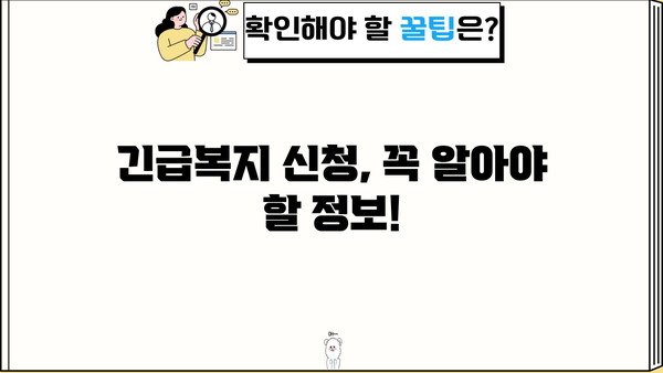 2024년 긴급복지생계지원금 신청 완벽 가이드| 조건, 절차, 서류까지 한번에 | 긴급복지, 지원, 신청 방법, 서류 준비
