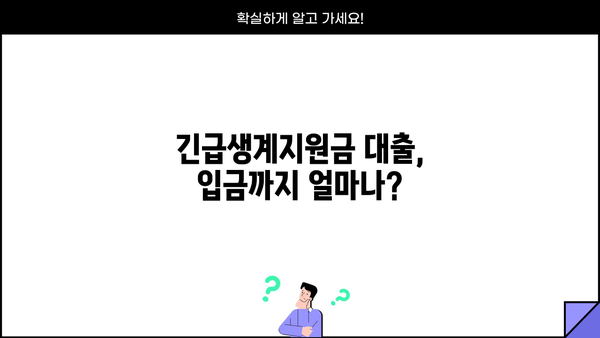 긴급생계지원금 대출, 입금까지 얼마나 걸릴까요? |  대출 승인 후 입금 기간, 확인 방법, 주의 사항