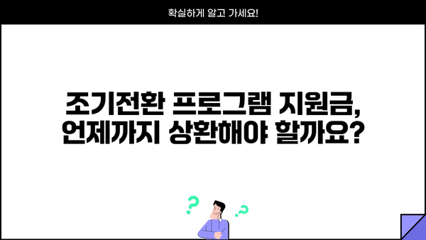 근로복지공단 장애인 조기전환프로그램 지원금 상환 기간| 자세히 알아보기 | 장애인, 조기전환, 지원금, 상환
