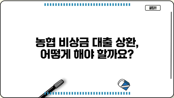 농협 비상금 대출 상환 연장/거절/중단, 궁금한 모든 것! | 농협, 비상금 대출, 상환 연장, 거절, 중단, 정보