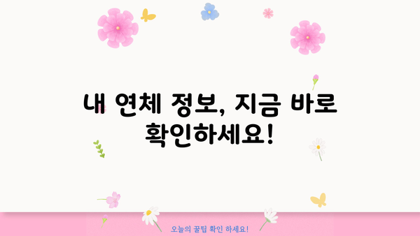대출 연체 조회, 쉽고 빠르게 확인하세요! | 연체 조회 방법, 조회 사이트, 연체 해결 팁