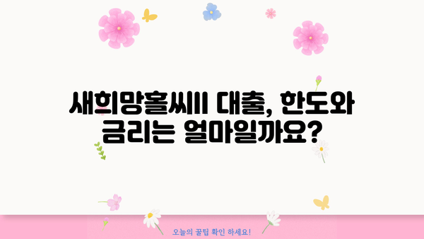 하나은행 새희망홀씨ll 건설근로자 대상 무보증 무담보 대출 상품 상세 안내 |  건설근로자, 신용대출, 저금리, 금융지원