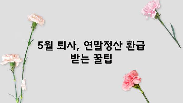 5월 중도퇴사, 연말정산은 어떻게? | 퇴사 연말정산, 5월 퇴사, 연말정산 가이드