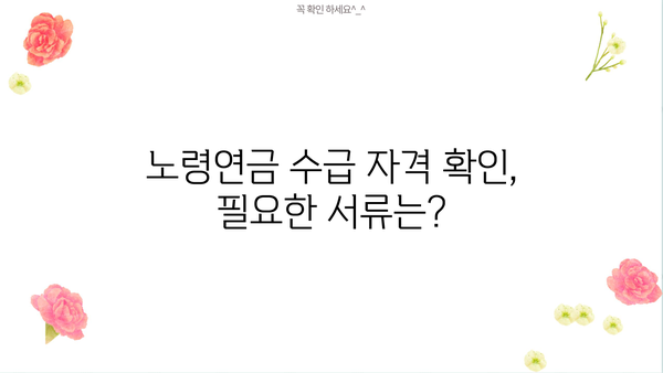 2024년 노령연금 수급자격 재산 확인| 상세 가이드 | 연금, 재산 기준, 확인 방법, 서류