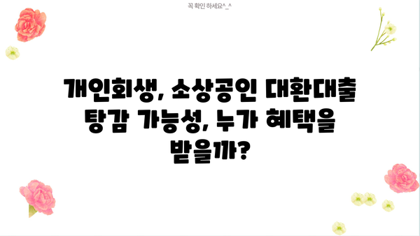 자영업자 개인회생 & 소상공인 대환대출 탕감 가능성| 성공 전략 & 필수 정보 | 부채 탕감, 재기 지원, 성공 사례