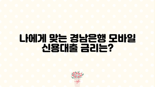 경남은행 모바일 신용대출 한도, 금리, 신청 방법, 서류 완벽 가이드 |  대출 조건, 필요 서류, 신청 절차, 주의 사항