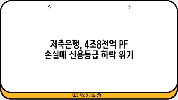 저축은행 PF 손실 4조8천억 원, 신용등급 하향 위험! 🚨 당신의 자산은 안전한가요? | 저축은행, 부동산 프로젝트 파이낸싱, 신용등급, 투자 위험, 금융 시장