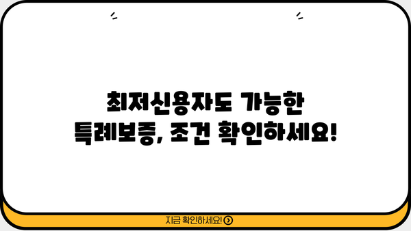 최저신용자 특례보증, 금리·한도·조건 완벽 정리 | 신용등급, 대출 가능 여부, 필요 서류