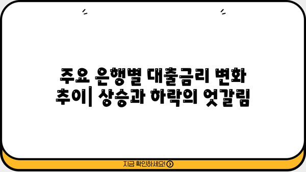 2023년 하반기 주요 은행 대출금리 통계 비교 분석 | 금리 변동 추이, 대출 종류별 비교, 금리 인하 전망