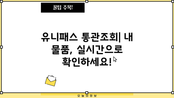 유니패스 통관조회 통관알리미 사용 가이드| 완벽 마스터하기 | 통관, 수출입, 유니패스, 통관알리미, 사용 방법, 팁