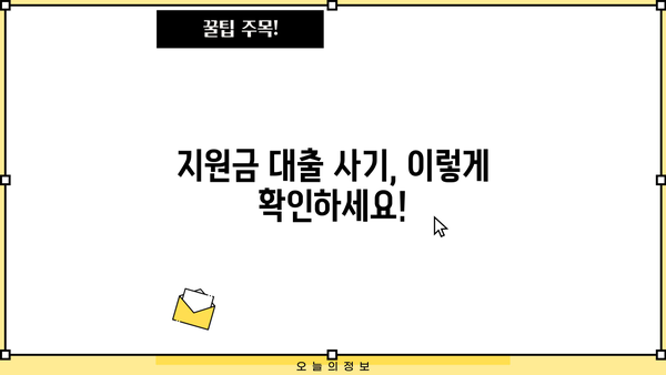 생계·융자 지원금 대출 사기, 이렇게 피하세요! | 금융 사기 예방, 시범 프로그램, 지원금, 융자