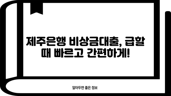 제주은행 비상금대출| 상세 안내 & 모바일뱅킹 간편 신청 가이드 | 비상금, 대출, 모바일, 제주은행