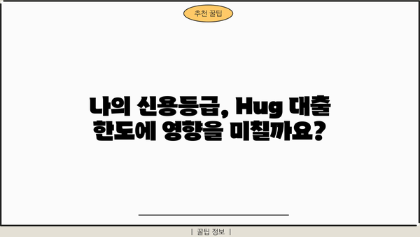 Hug 대출 한도 알아보기| 최대 얼마까지 가능할까요? | Hug 대출, 한도 계산, 신용등급