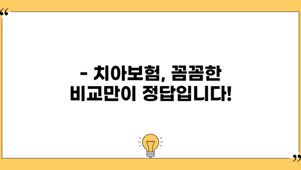 치과보험 추천 상품, 면책기간까지 꼼꼼하게 비교해보세요! | 치아보험, 보장 분석, 가입 팁