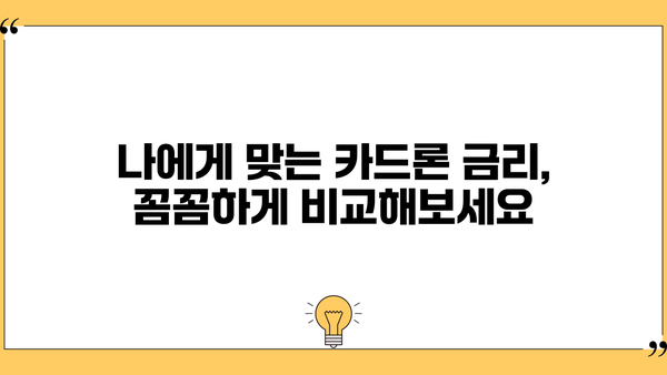 국민은행 카드론 신용대출 자격 및 조건 완벽 가이드 | 금리 비교, 필요서류, 신청 방법