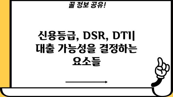 대출 제한, 꼭 알아야 할 정보| 대출 가능 금액과 한도 계산 | 신용등급, DSR, DTI, 금융 부채, 대출 규제