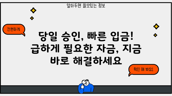 주부, 무직자라도 OK! 모바일 당일 대출, 지금 바로 확인하세요 | 당일 승인, 간편 신청, 저금리 대출