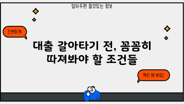 KB 대출 갈아타기 전략| 나에게 맞는 최적의 조건 찾기 | 금리 비교, 대출 조건, 성공적인 갈아타기
