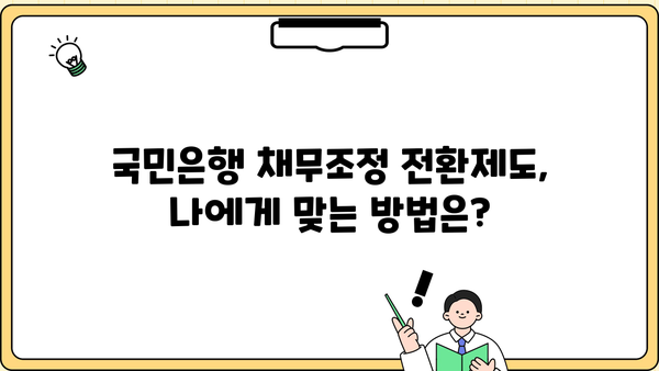 국민은행 부동산 담보대출 채무조정 전환제도| 신청 자격부터 상환까지 완벽 가이드 | 부채 해결, 금리 인하, 대출 전환