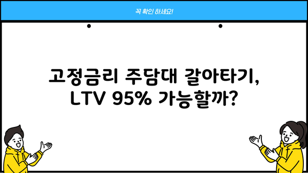 주택담보대출 고정금리 LTV95% 주담대 갈아타기 조건 완벽 정리 | 주담대, 갈아타기, 고정금리, LTV, 조건, 전문가 팁