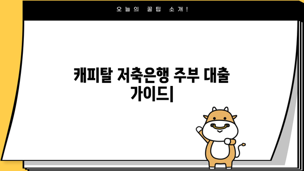 캐피탈 저축은행, 주부 대출 승인율 높이는 무서류 대출 비교 가이드 | 주부대출, 무서류대출, 승인율, 비교