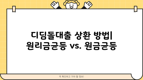 내집마련 디딤돌대출 상환방식 완벽 가이드 | 상환 기간, 금리, 방법 총정리