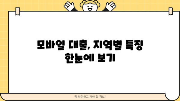 간편 모바일대출 가능 지역 안내| 지역별 대출 조건 비교 & 추천 | 모바일 대출, 지역별 비교, 간편 대출, 대출 조건