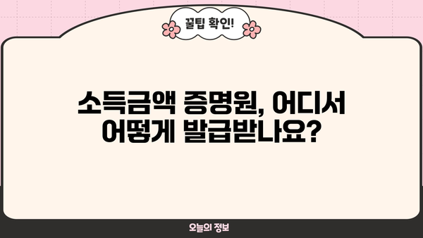 소득금액 증명원 발급 방법 & 필요 서류 완벽 가이드 | 국세청, 홈택스, 소득증명, 발급 절차