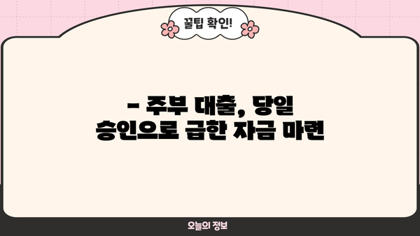 주부 대출, 무서류 당일 승인 상품 종류 알아보기 | 주부대출, 당일 승인, 서류 간편