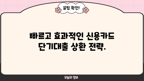 신용카드 단기대출, 나에게 맞는 최적의 활용법 찾기 | 신용카드, 단기대출, 금리 비교, 상환 전략