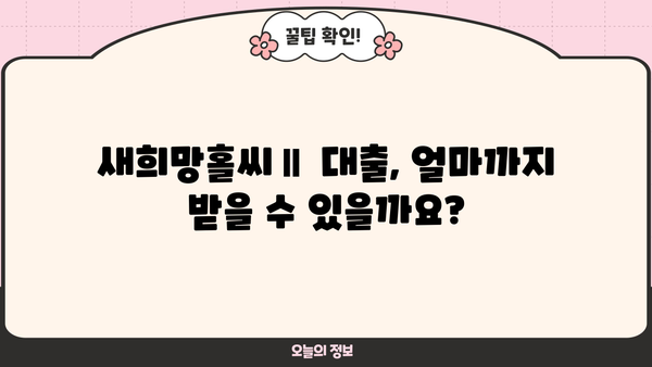 H모바일 새희망홀씨Ⅱ 저신용 서민금융 대출 자격조건 완벽 가이드 | 대출 조건, 필요 서류, 신청 방법