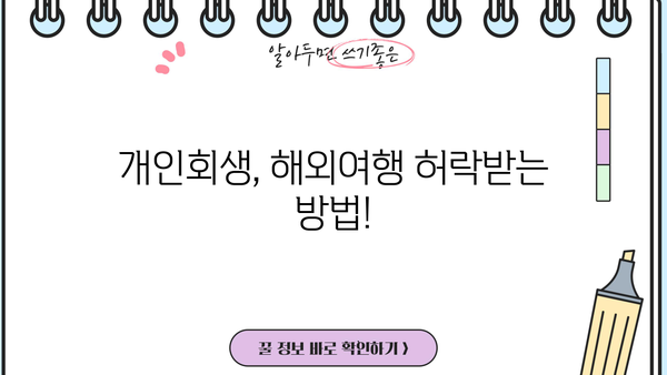 개인회생 중 해외여행, 가능할까요? | 해외여행 조건, 주의 사항, 성공 사례
