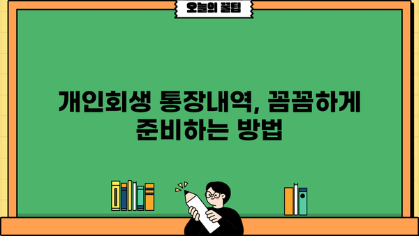 개인회생 통장내역, 어떻게 준비해야 할까요? | 개인회생, 통장내역, 준비, 절차, 팁