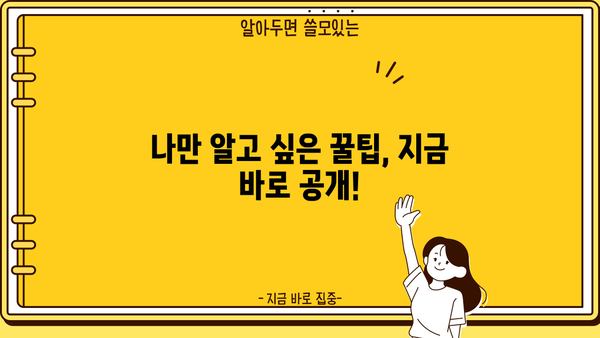 알아두면 쏠쏠한 꿀팁 | 일상생활 속 유용한 정보 모음