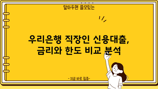 우리은행 직장인 신용대출 2가지 비교분석| 금리, 한도, 신청방법 총정리 | 직장인 대출, 신용대출, 금리 비교