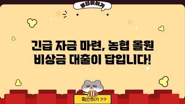 농협 올원 비상금 대출, 조건부터 진행까지 한번에 알아보기 | 긴급 자금, 빠른 대출, 간편 신청