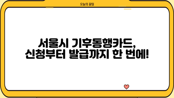 서울시 기후동행카드 신청부터 발급까지 완벽 가이드 | 신청, 구매, 발급, 사용법, 혜택 총정리