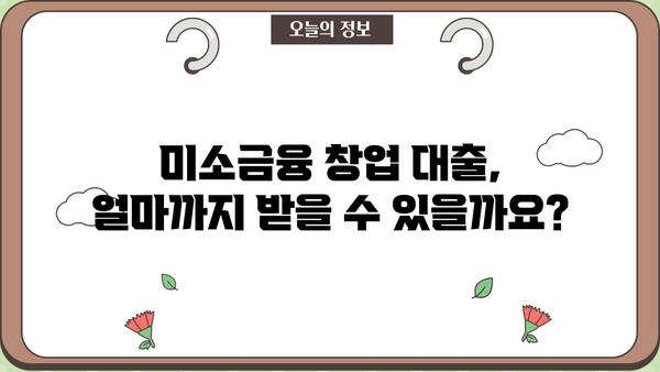 미소금융 창업 대출 완벽 가이드| 한도, 조건, 후기 & 성공 전략 | 창업, 소상공인, 대출 정보
