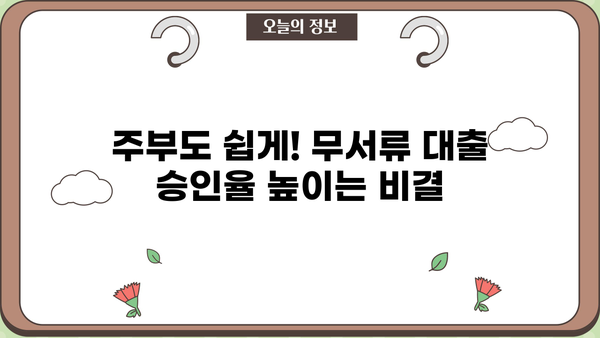 캐피탈 저축은행, 주부 대출 승인율 높이는 무서류 대출 비교 가이드 | 주부대출, 무서류대출, 승인율, 비교