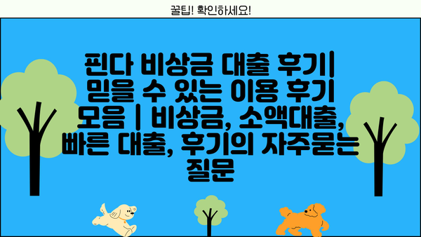 핀다 비상금 대출 후기| 믿을 수 있는 이용 후기 모음 | 비상금, 소액대출, 빠른 대출, 후기
